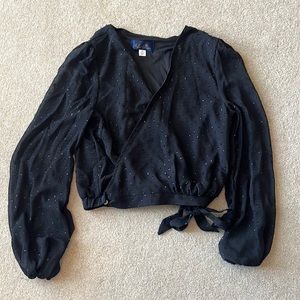 Black wrap shirt